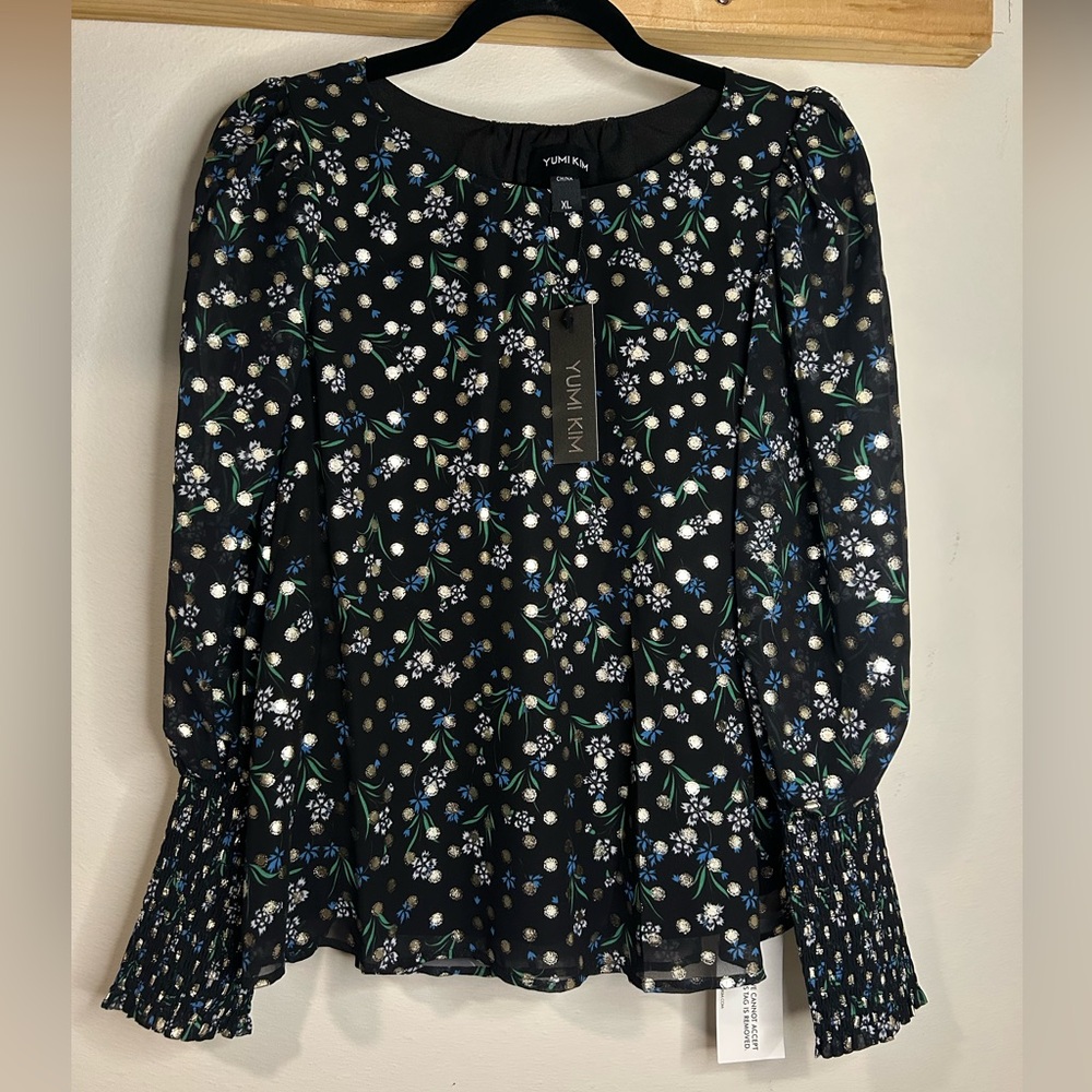 NWT YUMI KIM PATTERNED BLOUSE SIZE XL